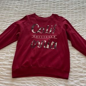 red hollister sweatshirt